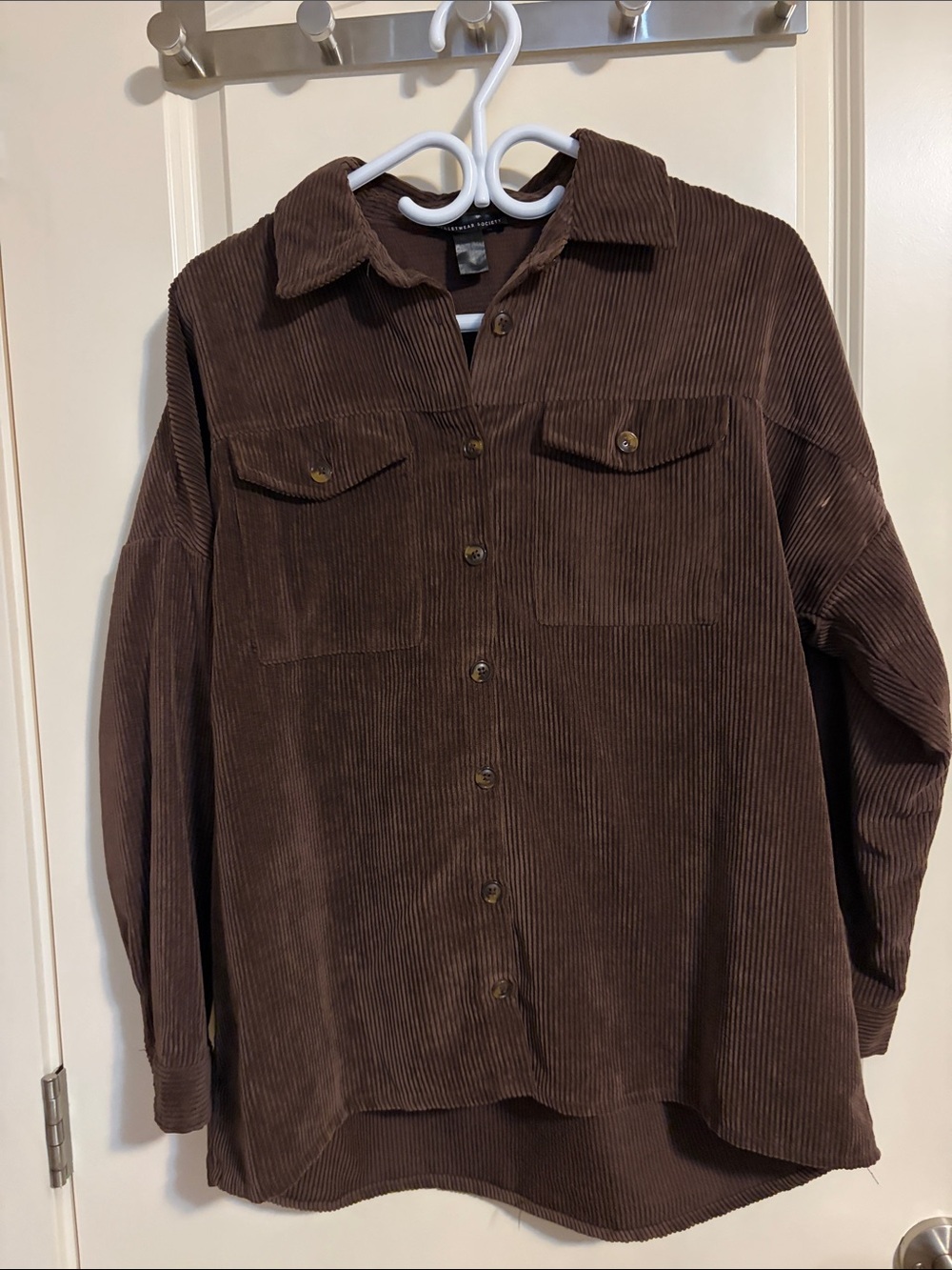 Streetwear Society Brown Corduroy Button-Up Jacket